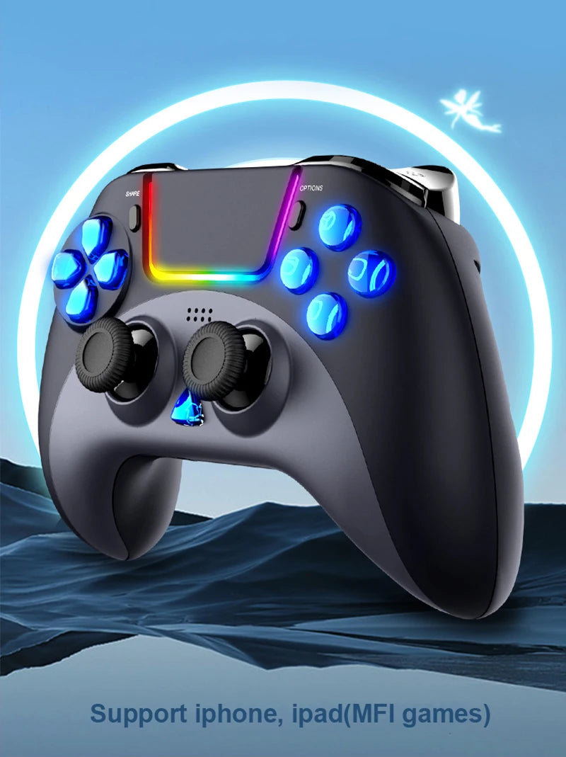 Wireless Game Controller For PC/P4/P3 Six Axis Motion Sensing Vibration Colorful LED Controller With Built-in Touchpad Operation