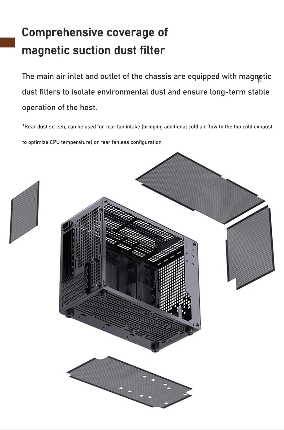 Jonsbo Z20 MATX ATX PC Case Chassis 20L Detachable Handle Case Support 240mm AIO Cooler Type-C Black Desktop Small Compact Case