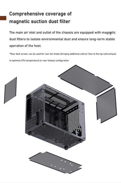Jonsbo Z20 MATX ATX PC Case Chassis 20L Detachable Handle Case Support 240mm AIO Cooler Type-C Black Desktop Small Compact Case