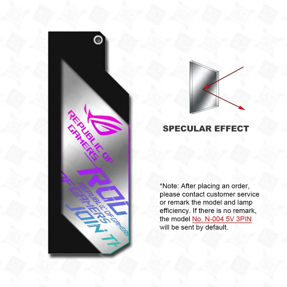 PC Case IO Panel Customize MOBO MOD Mirror Panel AURA Water Cooler Custom 5V3PIN ARGB Motherboard Lighting Panel Customizable