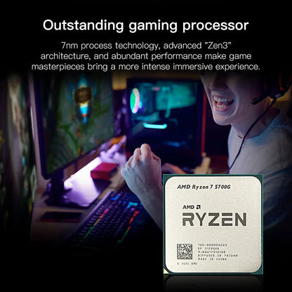 AMD RYZEN 7 5700G CPU 100% Brand New 5700G Processor Desktop PC Gamer 4.6GHz 8-Core 16-Thread Vega 8 Graphics Card