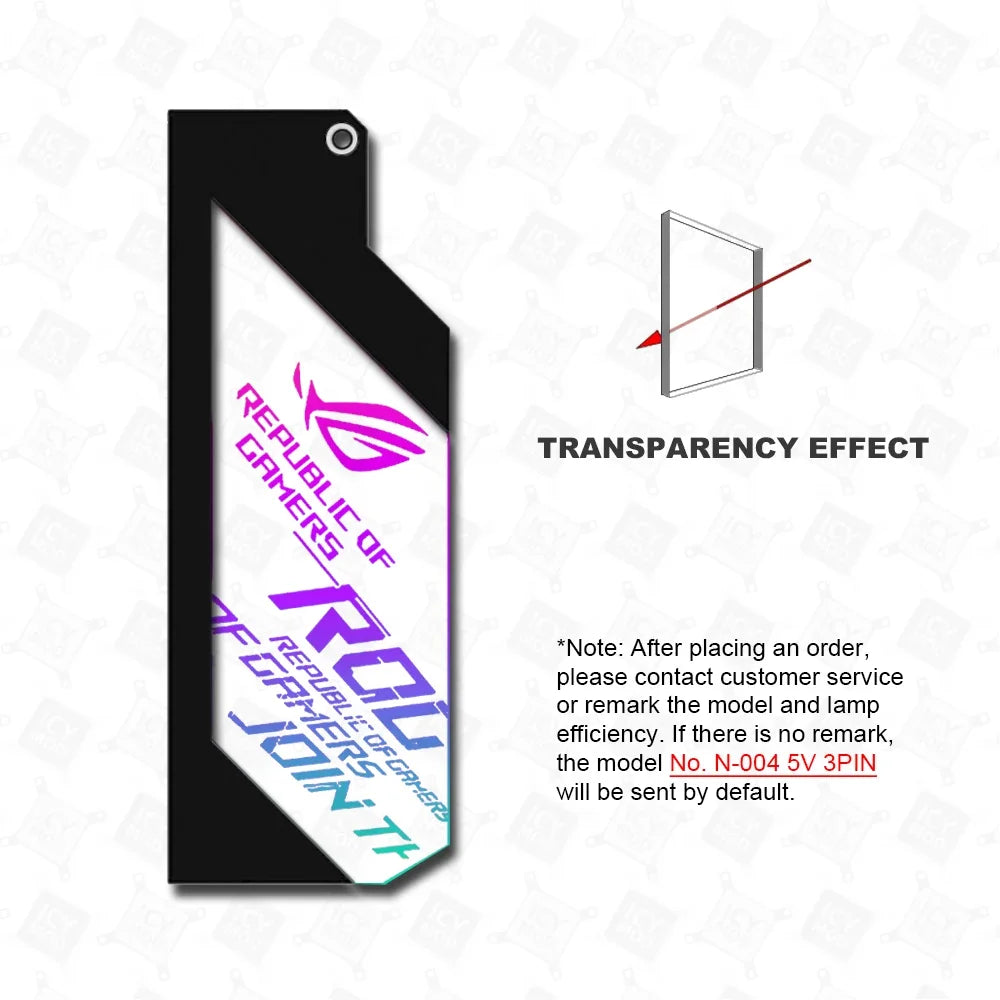 PC Case IO Panel Customize MOBO MOD Mirror Panel AURA Water Cooler Custom 5V3PIN ARGB Motherboard Lighting Panel Customizable