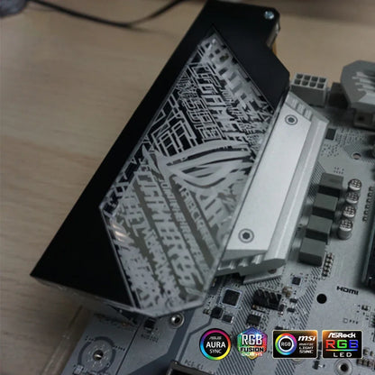 PC Case IO Panel Customize MOBO MOD Mirror Panel AURA Water Cooler Custom 5V3PIN ARGB Motherboard Lighting Panel Customizable