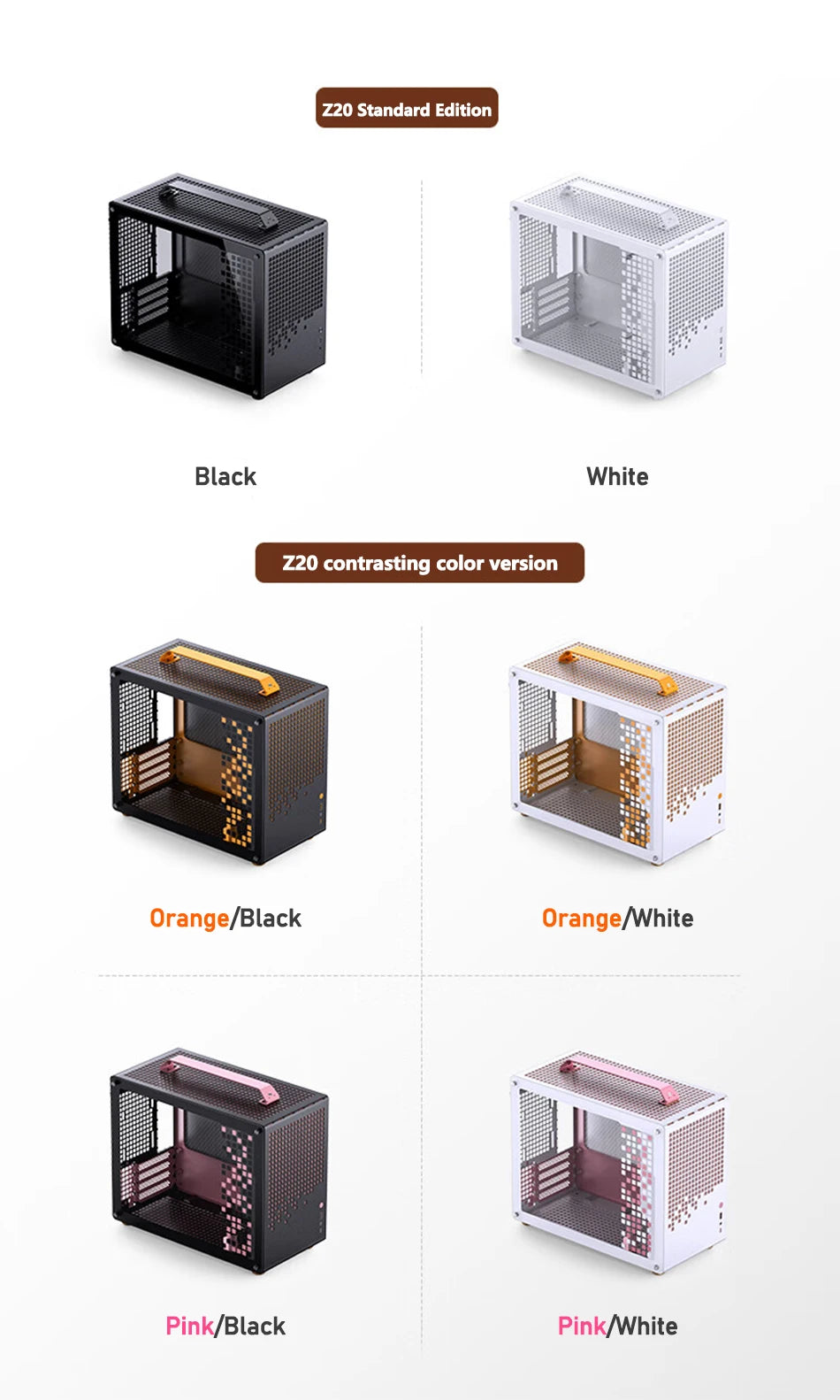 Jonsbo Z20 MATX ATX PC Case Chassis 20L Detachable Handle Case Support 240mm AIO Cooler Type-C Black Desktop Small Compact Case