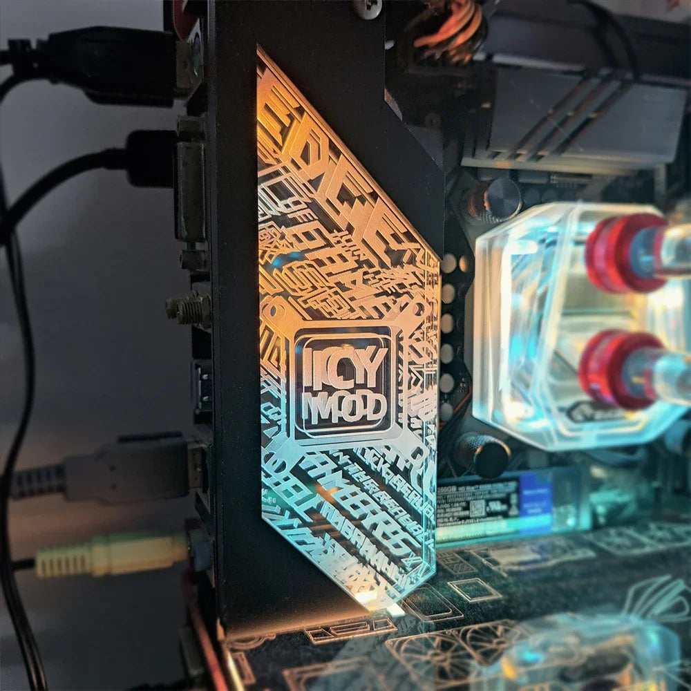 PC Case IO Panel Customize MOBO MOD Mirror Panel AURA Water Cooler Custom 5V3PIN ARGB Motherboard Lighting Panel Customizable