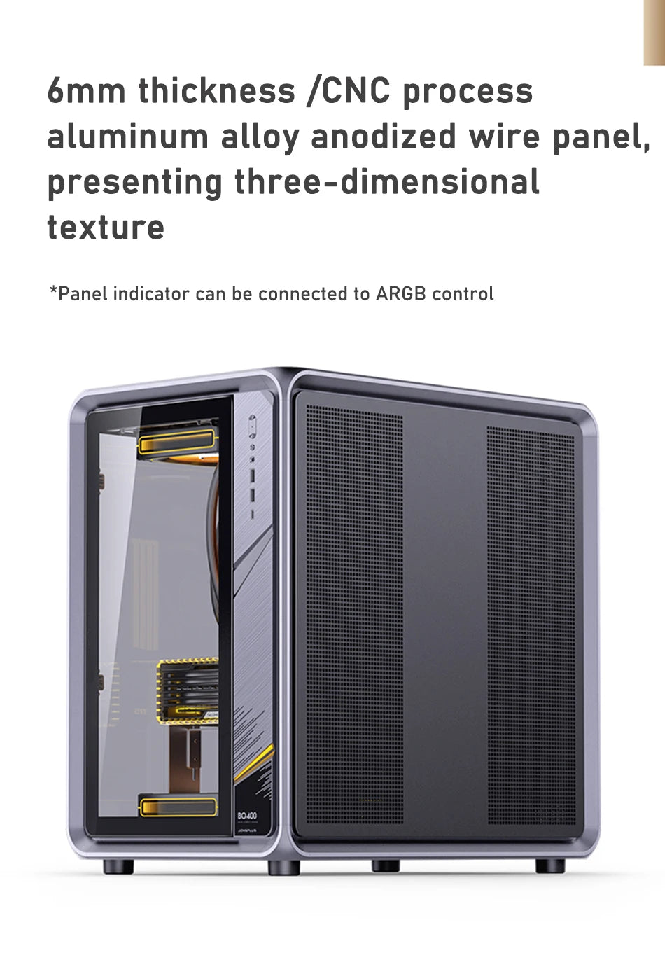 Jonsbo BO400 ATX Case Aluminum Seaview Room Chassis 10 Fan Slots Computer Game Main Case MINI-ITX/M-ATX Backboard Perspective PC