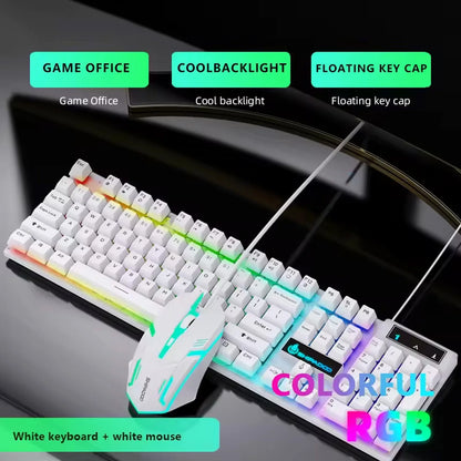 Gamer Keyboard And Mouse PC Gaming Keyboard RGB Backlit Keyboard Rubber Keycaps Wired English Keyboard Mouse Gamer Gaming Mouse
