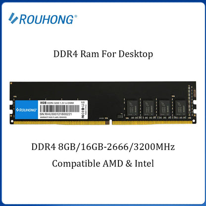 Memoria ram DDR4 RAM 8GB 16GB 32GB Stick  2400 2666 3200MHz 288 PIN PC4 Desktop Universal Memory 17000 19200 2666