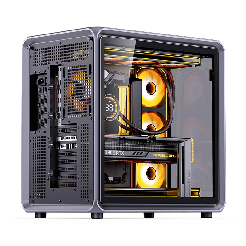 Jonsbo BO400 ATX Case Aluminum Seaview Room Chassis 10 Fan Slots Computer Game Main Case MINI-ITX/M-ATX Backboard Perspective PC