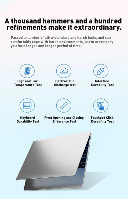 14.1" Ultra Slim Laptop 16GB RAM 2TB SSD Intel N3700 Notebook Gamer  1920*1080 Display Windows 11 Pro Office Study Computer PC