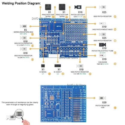 02 Patch Components Electronic Welding Practice Board Kit SMD/SMT DIY Soldering Skill Practice PCB Board Electronic Project Kits