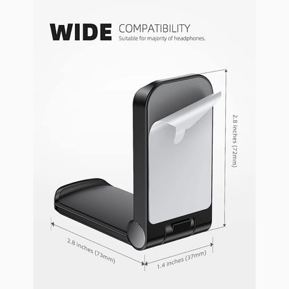 Computer Game Accessories Suitable Small Hanging Headphone Stand Foldable Hook Mount  For School Dormitory Home Office Black
