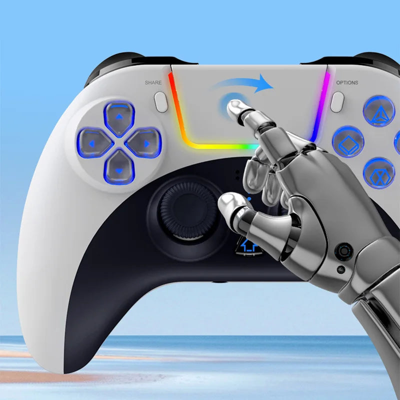 Wireless Game Controller For PC/P4/P3 Six Axis Motion Sensing Vibration Colorful LED Controller With Built-in Touchpad Operation