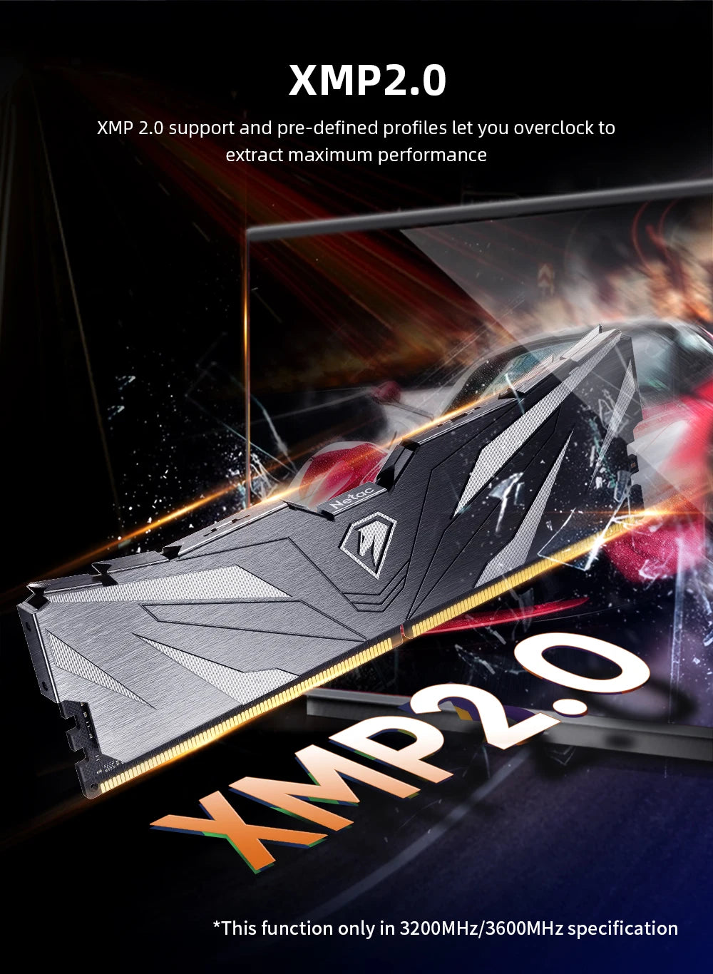 Netac DDR4 RAM Memory DDR4 32GB 16GB 8GB DDR5 4800MHz Memoria RAM DDR4 3200MHz 3600MHz 2666MHz XMP for AMD Intel Motherboard