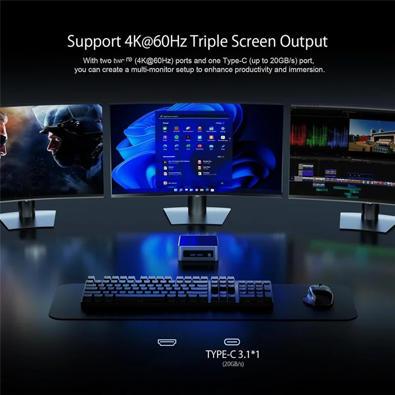 ABGI-Popular Games Easy To Play, 8K Mini Computer For Home And Office, Mini Console Game Host Computer