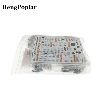 1900 pcs Mega Electronic Component Kit including Assortment + Capacitors + Resistors + LED + Transistors + DC Jacks + PCB +opamp