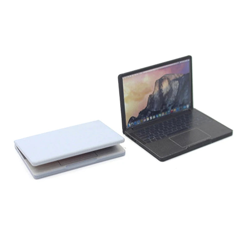 1:12 Dollhouse Decor Accessory: Cute Mini Laptop Computer in Alloy, Ideal for DIY
