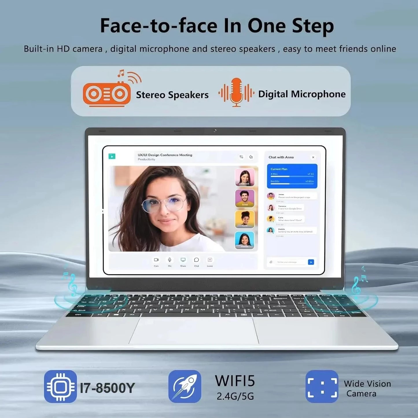 15.6" Gaming Laptop intel Core i7 8500Y Notebook PC 1920*1200 16GB DDR4 1TB SSD Windows 11 Pro Laptop Gamer notebook computer