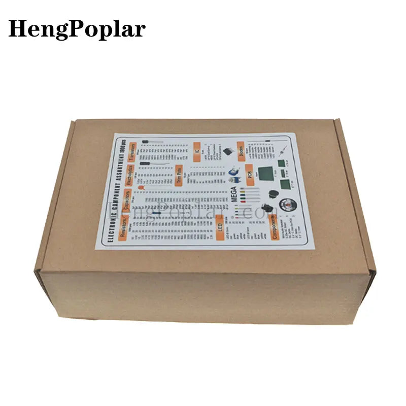 1900 pcs Mega Electronic Component Kit including Assortment + Capacitors + Resistors + LED + Transistors + DC Jacks + PCB +opamp