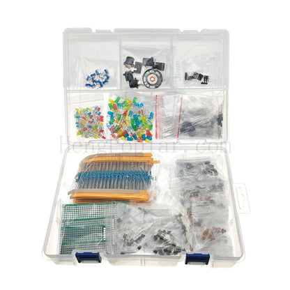 1900 pcs Mega Electronic Component Kit including Assortment + Capacitors + Resistors + LED + Transistors + DC Jacks + PCB +opamp