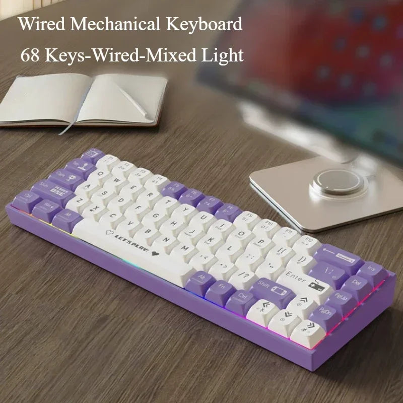 65% Gaming Mechanical Keyboard Wired Wireless Bluetooth Gamer Keyboard Hot Swap Custom Keycap Gasket for Pc Laptop