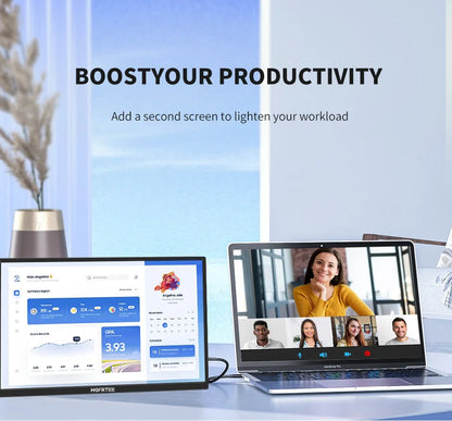 HGFRTEE Portable Gaming Monitor 18.5 Inch 1080P 16:09 120Hz 100%sRGB 300Cd/m² Travel Screen for MacBook Laptop PC Game Consoles