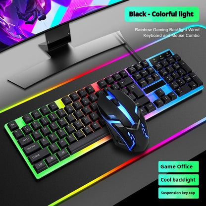 Gamer Keyboard And Mouse PC Gaming Keyboard RGB Backlit Keyboard Rubber Keycaps Wired English Keyboard Mouse Gamer Gaming Mouse