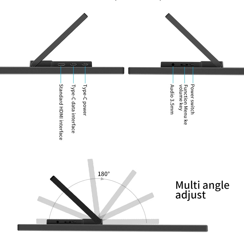 HGFRTEE Portable Gaming Monitor 18.5 Inch 1080P 16:09 120Hz 100%sRGB 300Cd/m² Travel Screen for MacBook Laptop PC Game Consoles