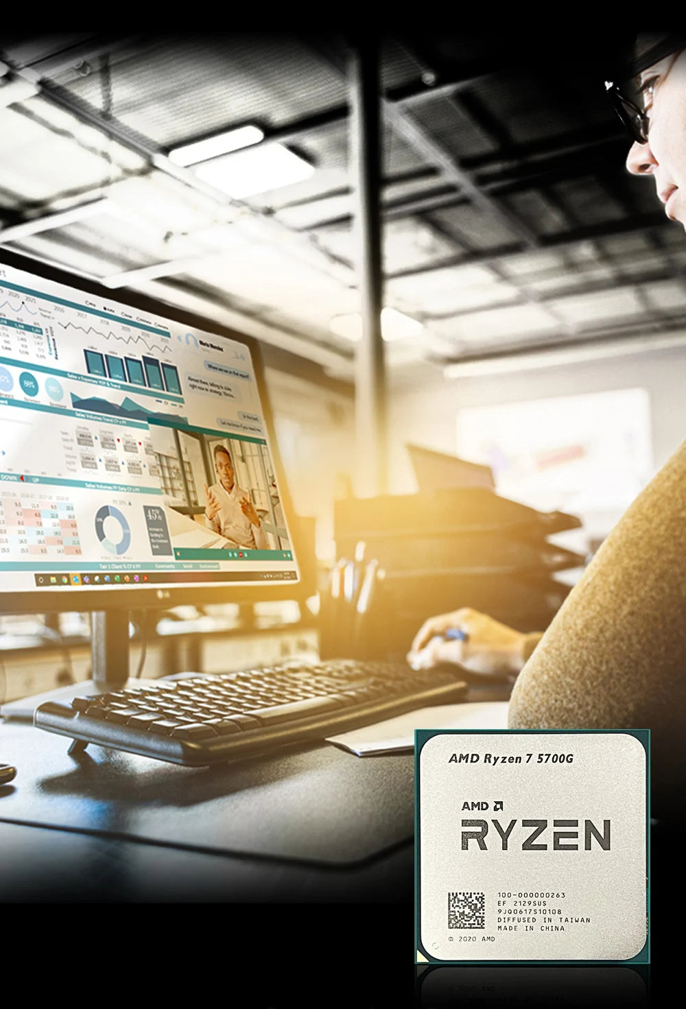 AMD RYZEN 7 5700G CPU 100% Brand New 5700G Processor Desktop PC Gamer 4.6GHz 8-Core 16-Thread Vega 8 Graphics Card