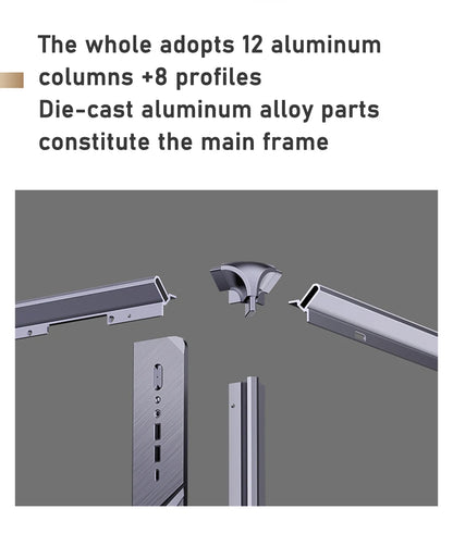 Jonsbo BO400 ATX Case Aluminum Seaview Room Chassis 10 Fan Slots Computer Game Main Case MINI-ITX/M-ATX Backboard Perspective PC