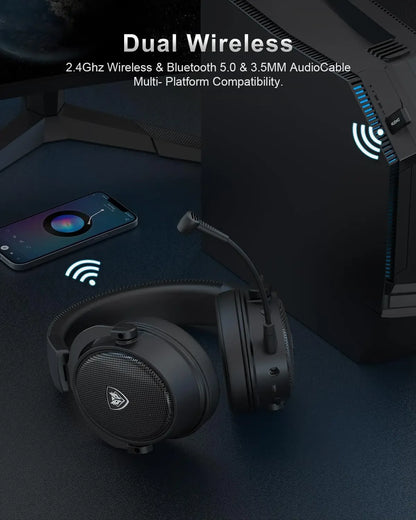 NUBWO G07 Wireless Headsets Gamer for PC, PS4, PS5 2.4GHz Ultra-Low Latency HIFI Stereo Noise Cancelling MIC Gaming Headphones