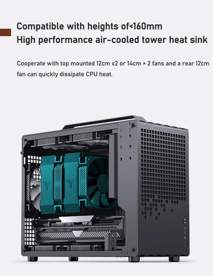 Jonsbo Z20 MATX ATX PC Case Chassis 20L Detachable Handle Case Support 240mm AIO Cooler Type-C Black Desktop Small Compact Case