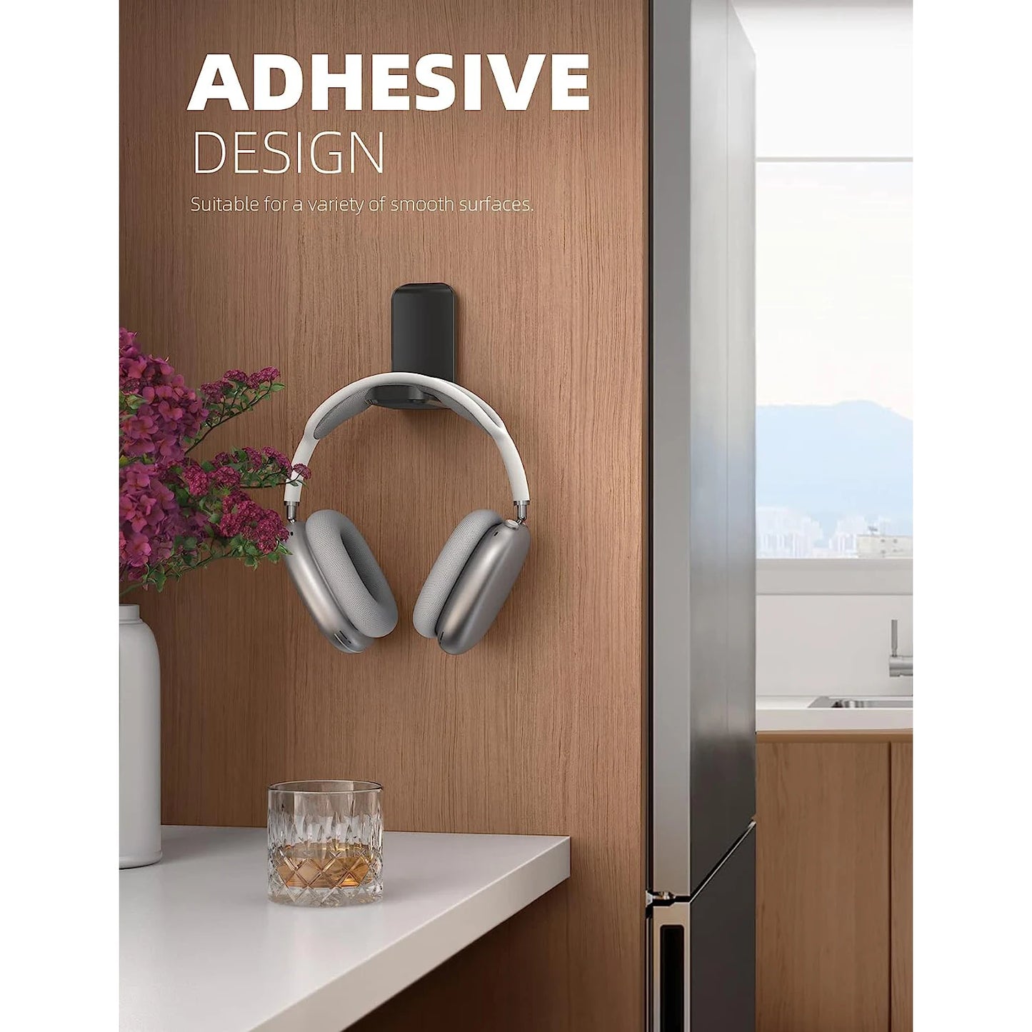 Computer Game Accessories Suitable Small Hanging Headphone Stand Foldable Hook Mount  For School Dormitory Home Office Black