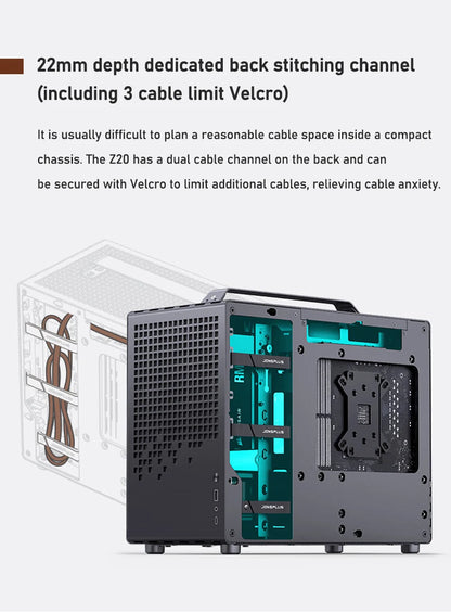 Jonsbo Z20 MATX ATX PC Case Chassis 20L Detachable Handle Case Support 240mm AIO Cooler Type-C Black Desktop Small Compact Case