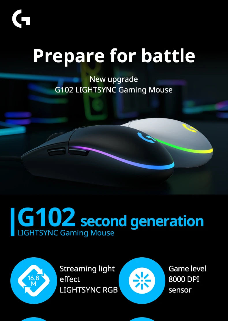 Logitech G102 Gaming Mouse gamer  pc gamer mouse inambricos