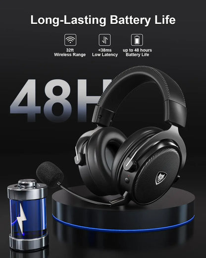 NUBWO G07 Wireless Headsets Gamer for PC, PS4, PS5 2.4GHz Ultra-Low Latency HIFI Stereo Noise Cancelling MIC Gaming Headphones
