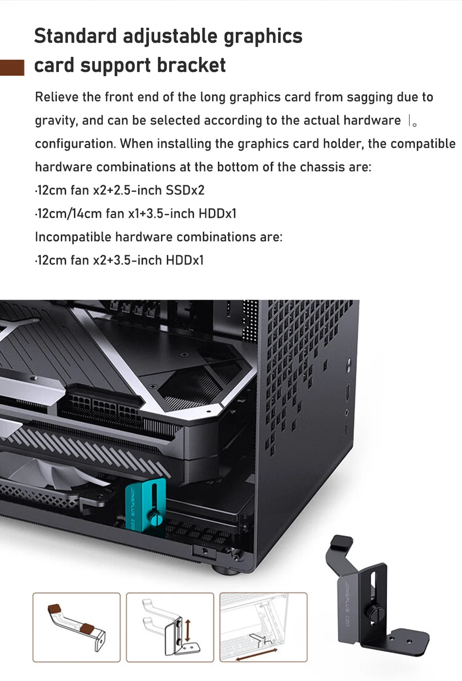 Jonsbo Z20 MATX ATX PC Case Chassis 20L Detachable Handle Case Support 240mm AIO Cooler Type-C Black Desktop Small Compact Case