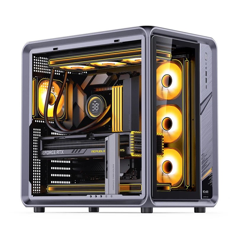 Jonsbo BO400 ATX Case Aluminum Seaview Room Chassis 10 Fan Slots Computer Game Main Case MINI-ITX/M-ATX Backboard Perspective PC