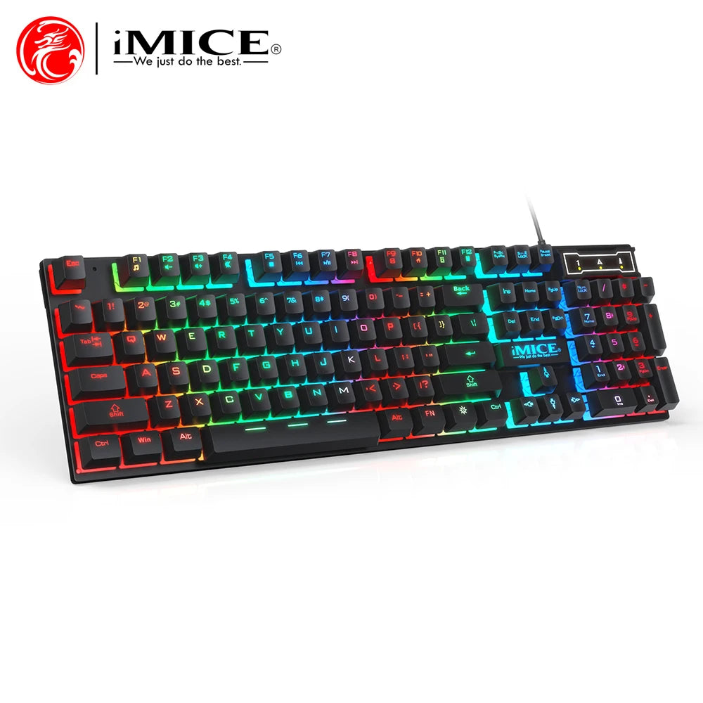 Ergonomics Backlit Keyboard Wired Gaming Keyboard waterproof Luminous keyboard And Mouse Set for Gamer PC Laptop