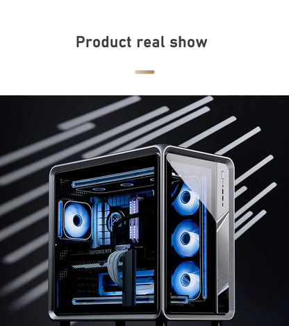 Jonsbo BO400 ATX Case Aluminum Seaview Room Chassis 10 Fan Slots Computer Game Main Case MINI-ITX/M-ATX Backboard Perspective PC