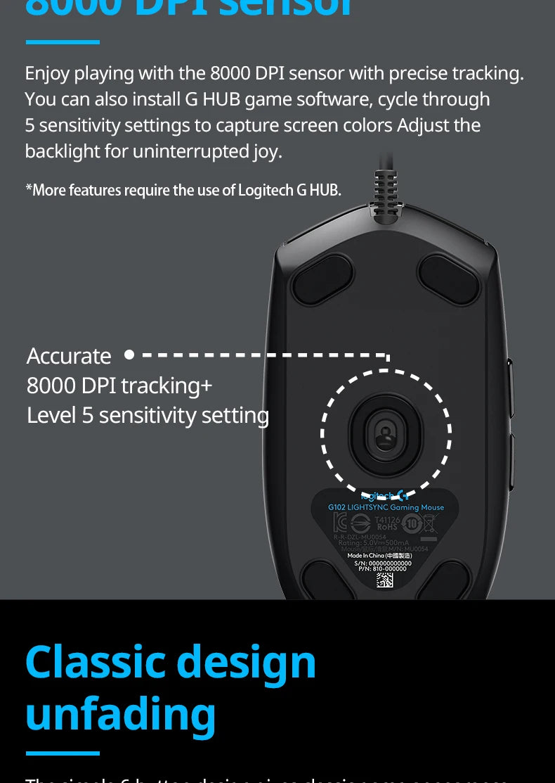 Logitech G102 Gaming Mouse gamer  pc gamer mouse inambricos