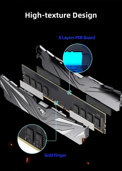 Netac DDR4 RAM Memory DDR4 32GB 16GB 8GB DDR5 4800MHz Memoria RAM DDR4 3200MHz 3600MHz 2666MHz XMP for AMD Intel Motherboard