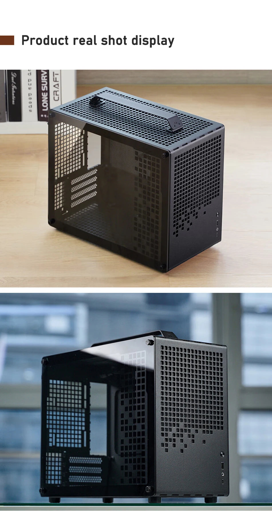 Jonsbo Z20 MATX ATX PC Case Chassis 20L Detachable Handle Case Support 240mm AIO Cooler Type-C Black Desktop Small Compact Case