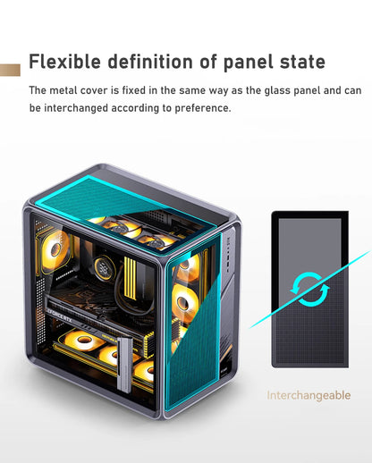 Jonsbo BO400 ATX Case Aluminum Seaview Room Chassis 10 Fan Slots Computer Game Main Case MINI-ITX/M-ATX Backboard Perspective PC