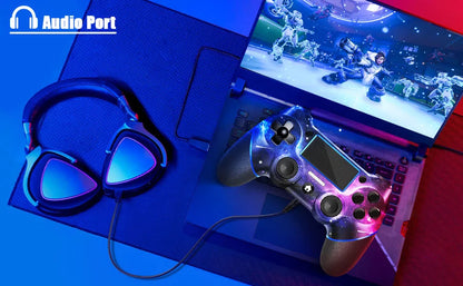 AceGamer Wireless Gamepad for PS4 Controller,with USB C Cable/Double Motors/6-Axis Gyro/3.5mm Audio Jack/Touch Pad Function