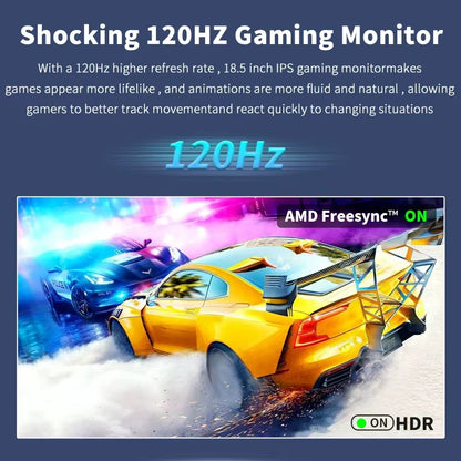 HGFRTEE Portable Gaming Monitor 18.5 Inch 1080P 16:09 120Hz 100%sRGB 300Cd/m² Travel Screen for MacBook Laptop PC Game Consoles