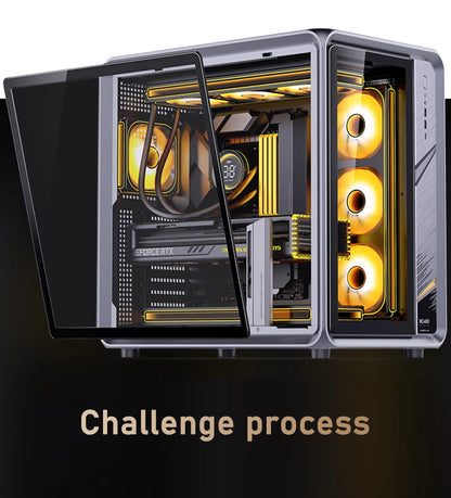 Jonsbo BO400 ATX Case Aluminum Seaview Room Chassis 10 Fan Slots Computer Game Main Case MINI-ITX/M-ATX Backboard Perspective PC