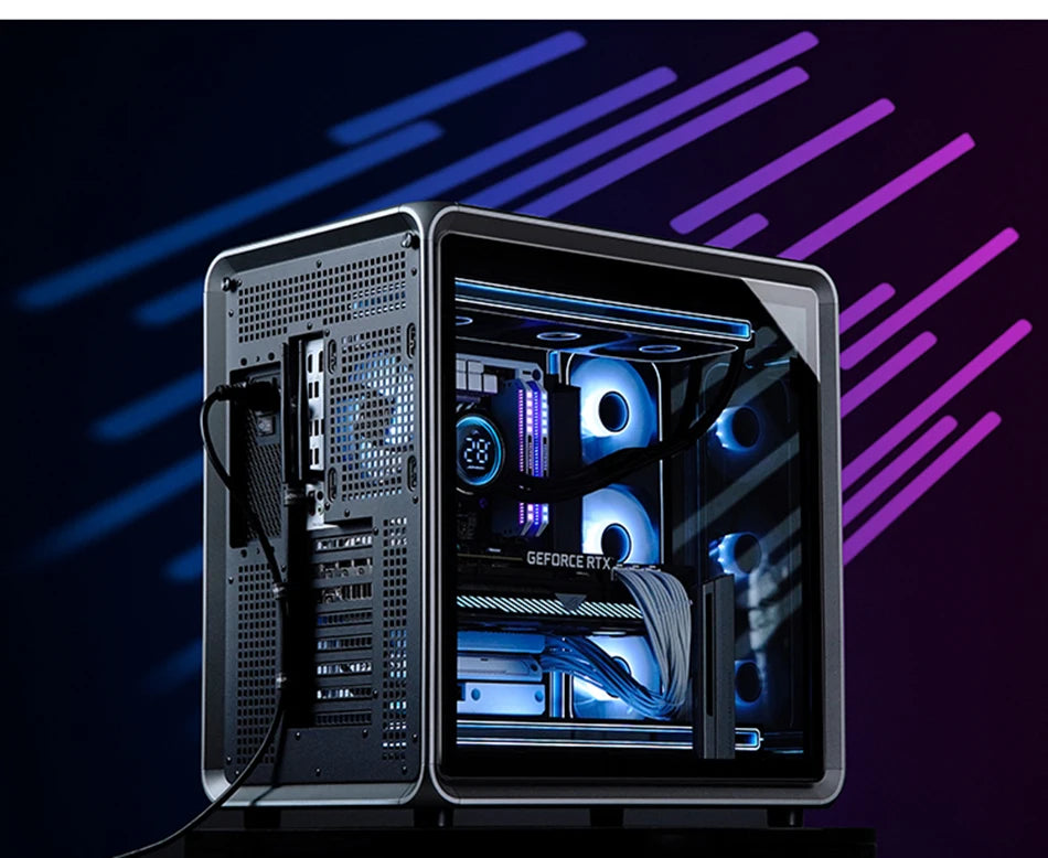 Jonsbo BO400 ATX Case Aluminum Seaview Room Chassis 10 Fan Slots Computer Game Main Case MINI-ITX/M-ATX Backboard Perspective PC