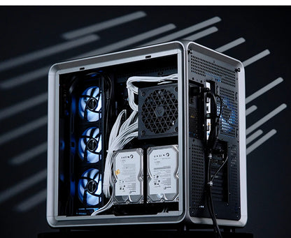 Jonsbo BO400 ATX Case Aluminum Seaview Room Chassis 10 Fan Slots Computer Game Main Case MINI-ITX/M-ATX Backboard Perspective PC