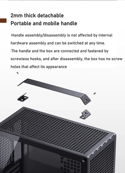 Jonsbo Z20 MATX ATX PC Case Chassis 20L Detachable Handle Case Support 240mm AIO Cooler Type-C Black Desktop Small Compact Case
